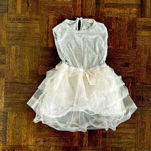 JCrew Crewcuts gray white and ruffle dress. 4T